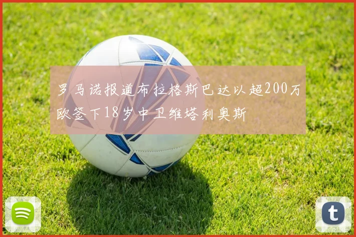 罗马诺报道布拉格斯巴达以超200万欧签下18岁中卫维塔利奥斯